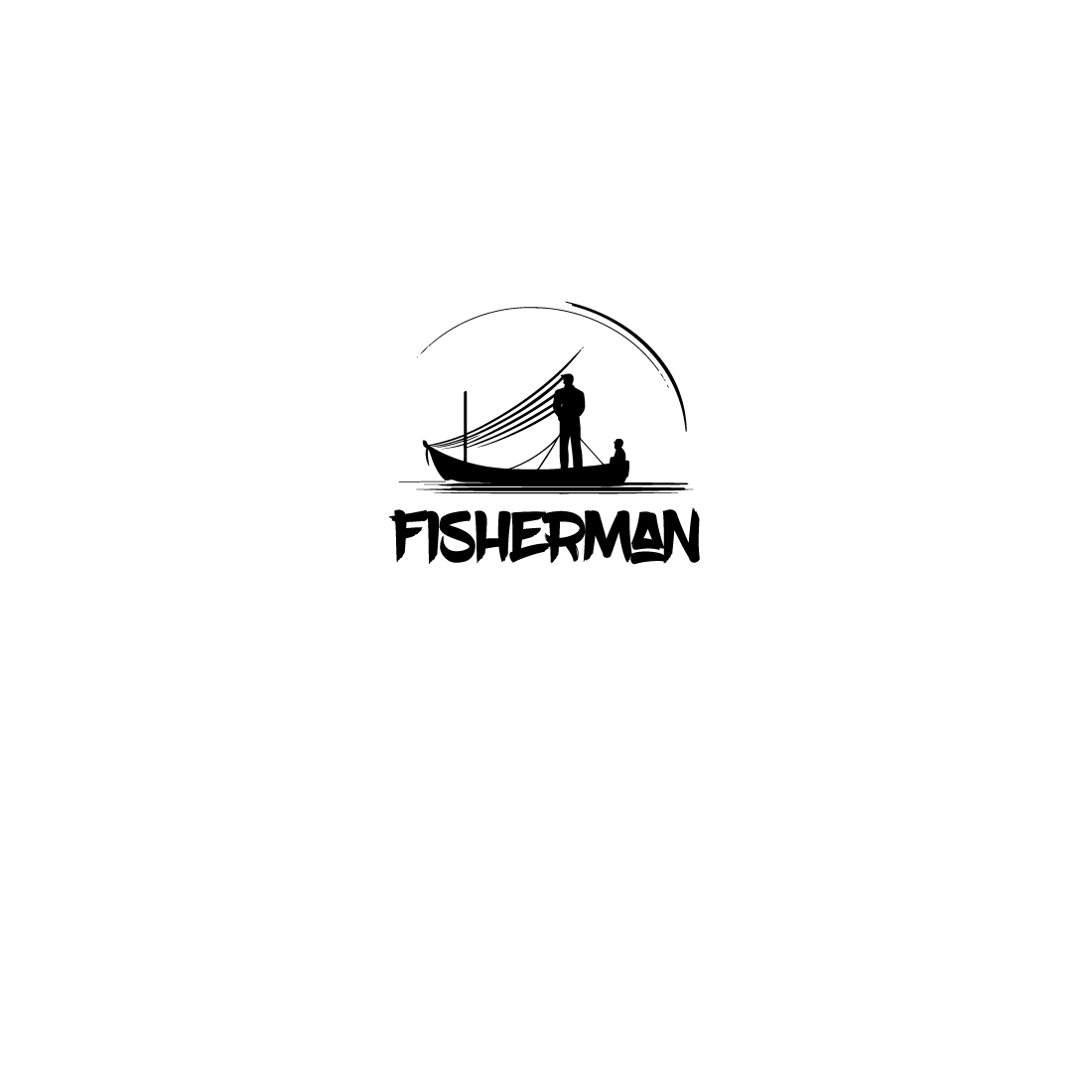 A Fisherman Logo for Fishing Charters and Food Fish Brands preview image.