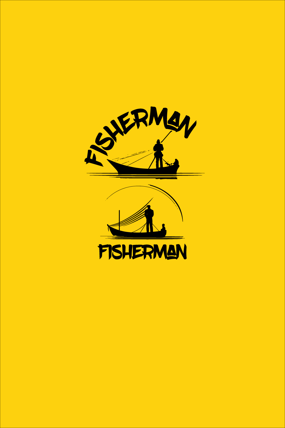 A Fisherman Logo for Fishing Charters and Food Fish Brands pinterest preview image.