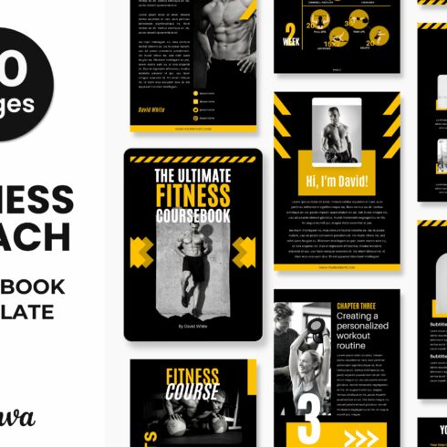Fitness Course Ebook Template Canva cover image.