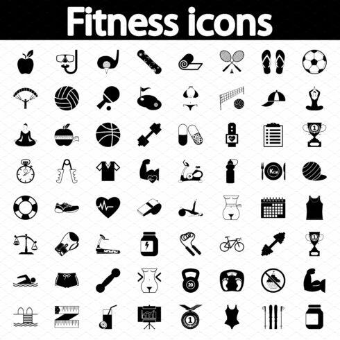 Fitness icons set cover image.