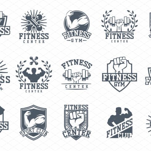 Monochrome fitness vector logo cover image.