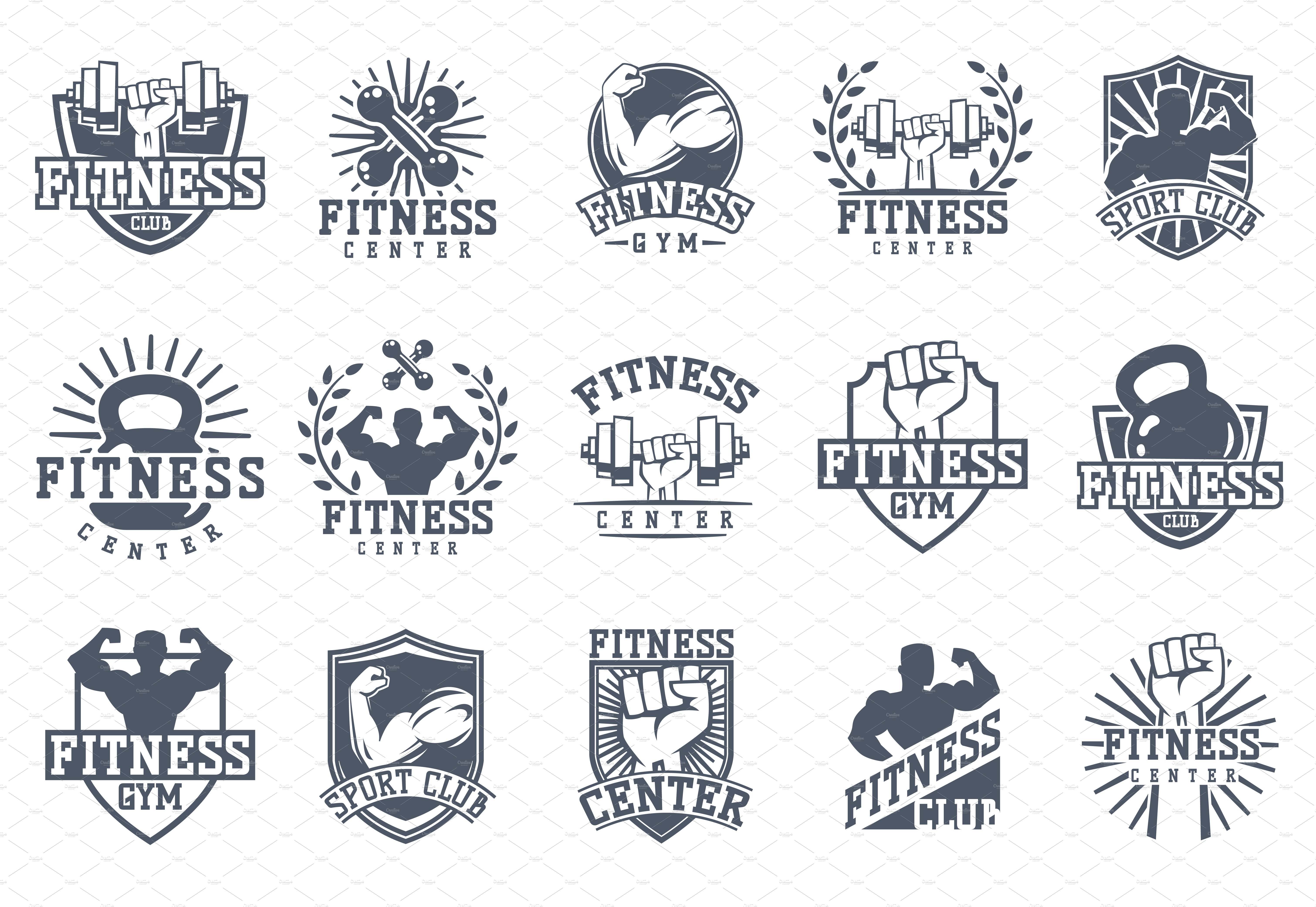 Monochrome fitness vector logo cover image.