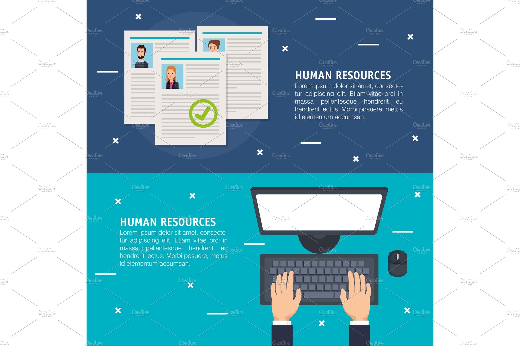 human resources set icons cover image.