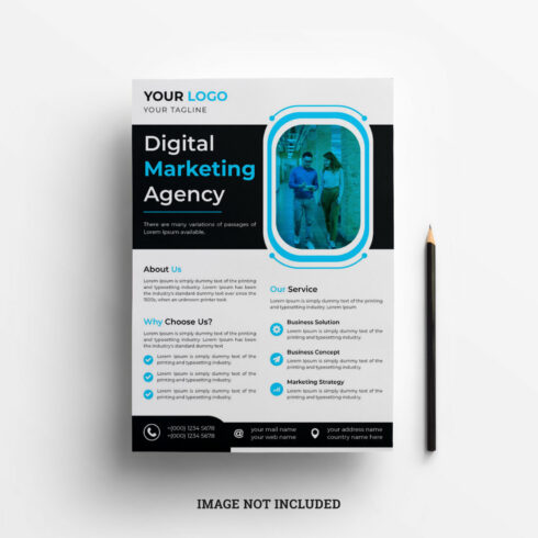 Corporate digital marketing flyer design template cover image.