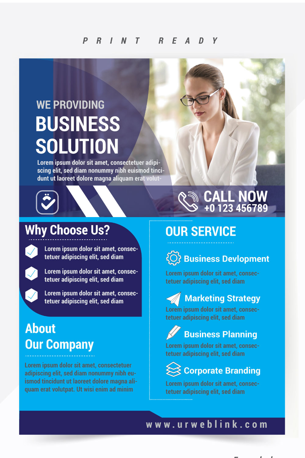 Corporate Flyer Template for your business pinterest preview image.