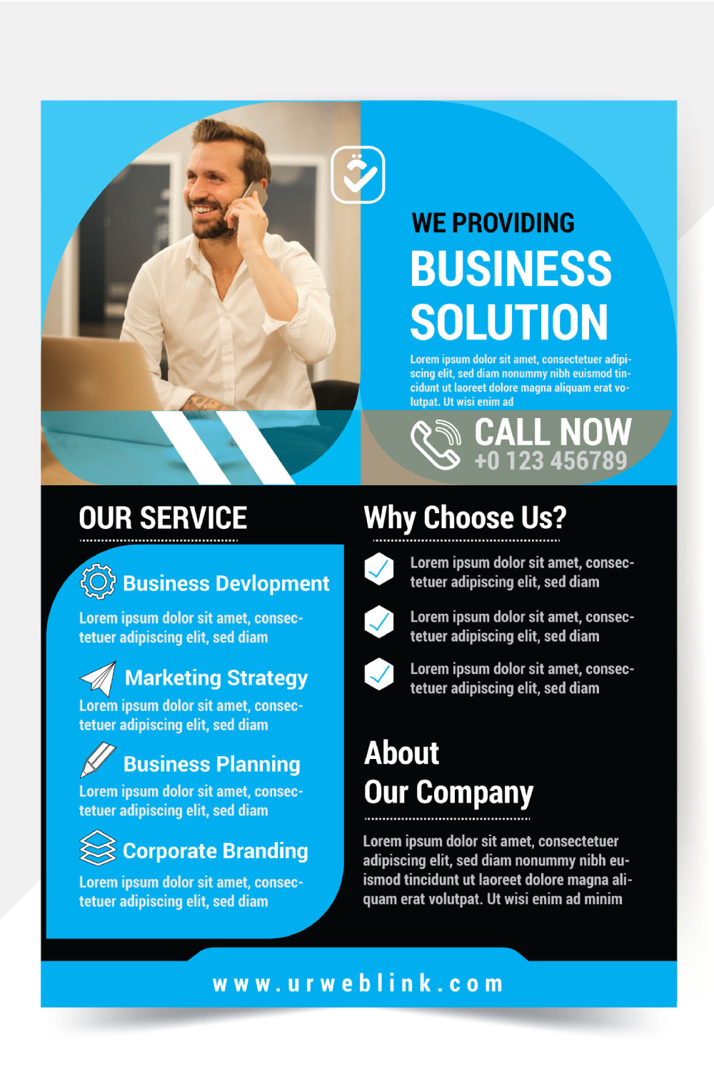 Corporate Flyer Template for your business pinterest preview image.