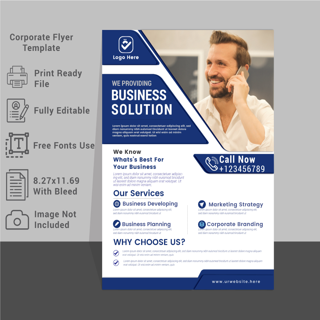 Print ready flyer TemplateCorporate Flyer Template for your business cover image.