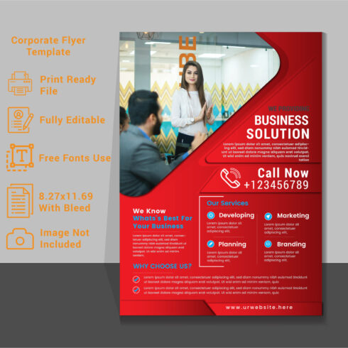 Corporate Flyer Template for your Business Corporate Flyer Design Template stock illustration cover image.