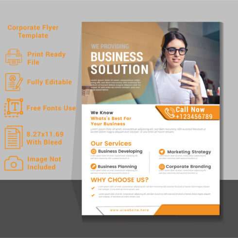 Corporate Flyer Design Template stock illustration cover image.