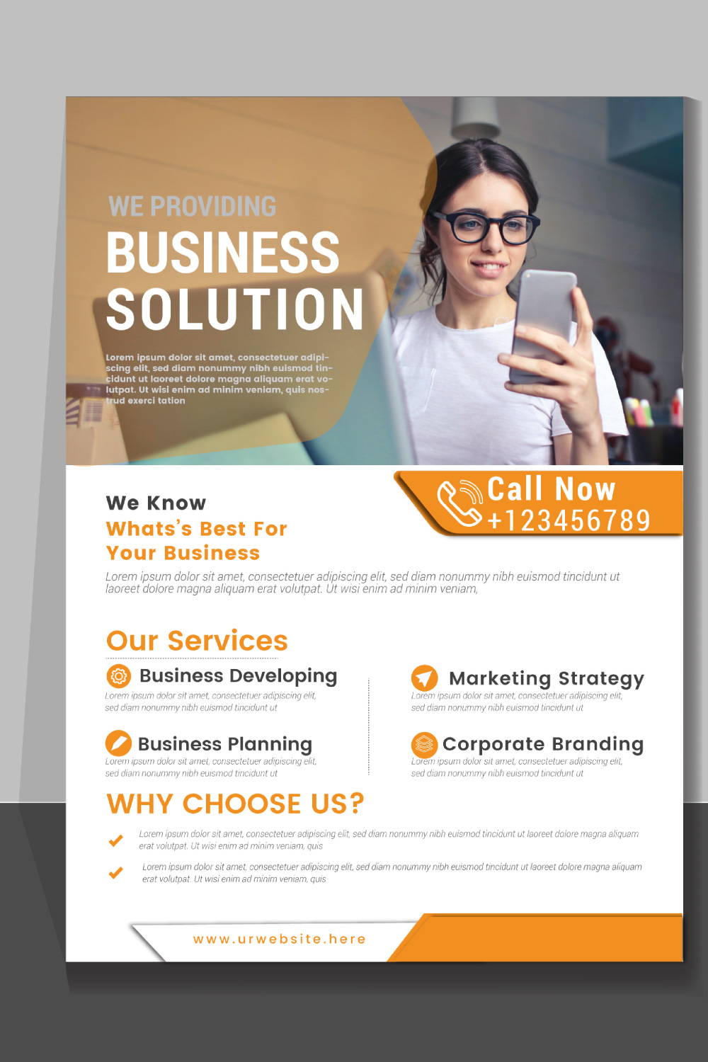 Corporate Flyer Design Template stock illustration pinterest preview image.