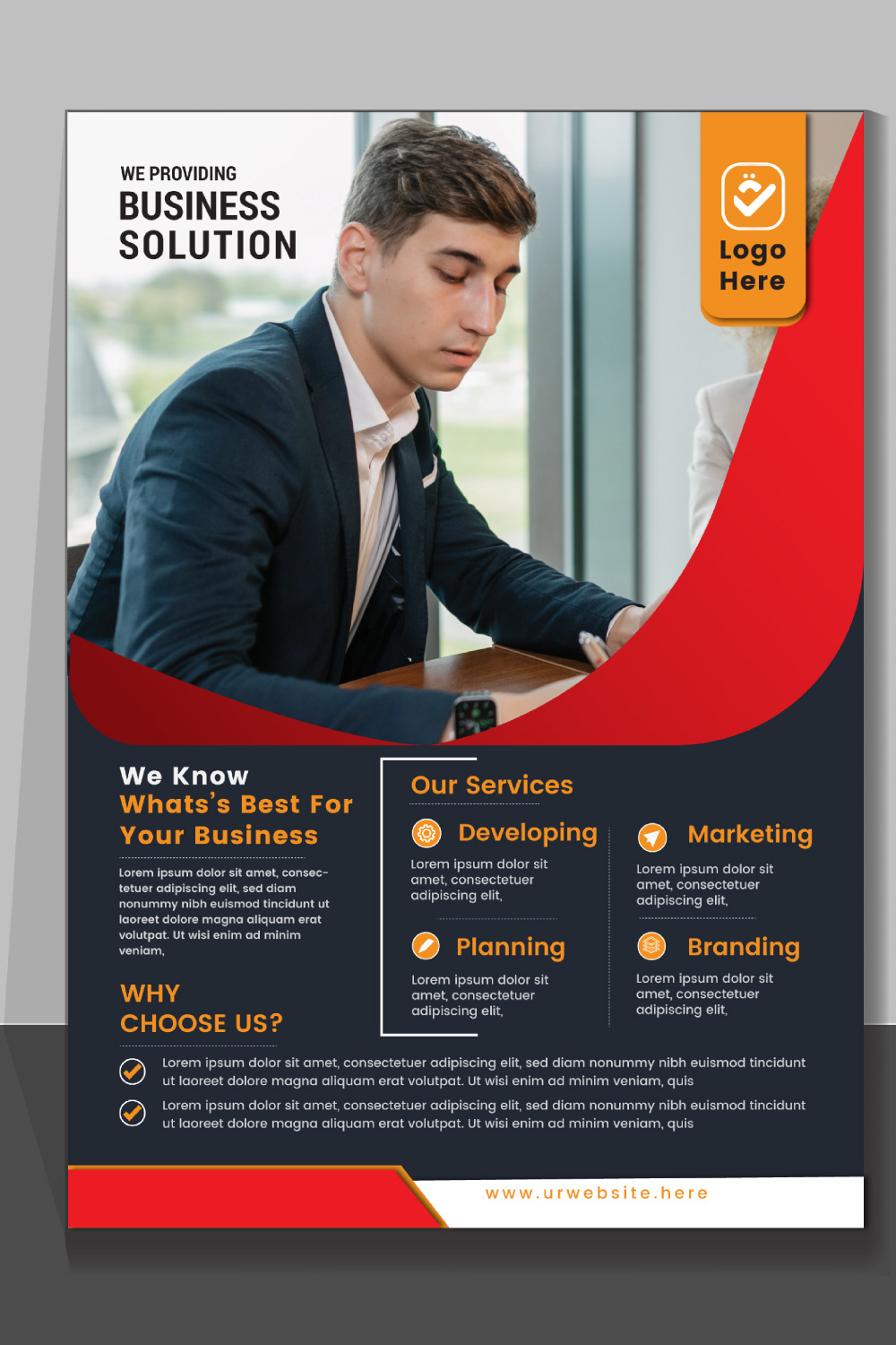 Corporate Flyer Template for your BusinessCorporate Flyer Design Template stock illustration pinterest preview image.