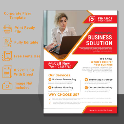 Professional business Flyer Template for your BusinessEasy to customize every fileFlyer Design Template stock illustration cover image.