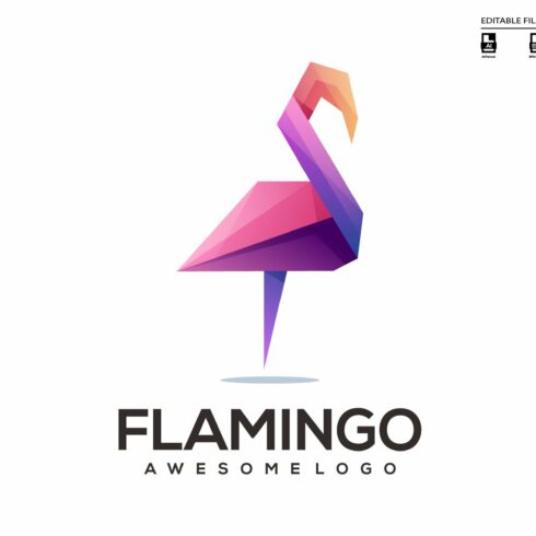 Flamingo colorful gradient logo cover image.