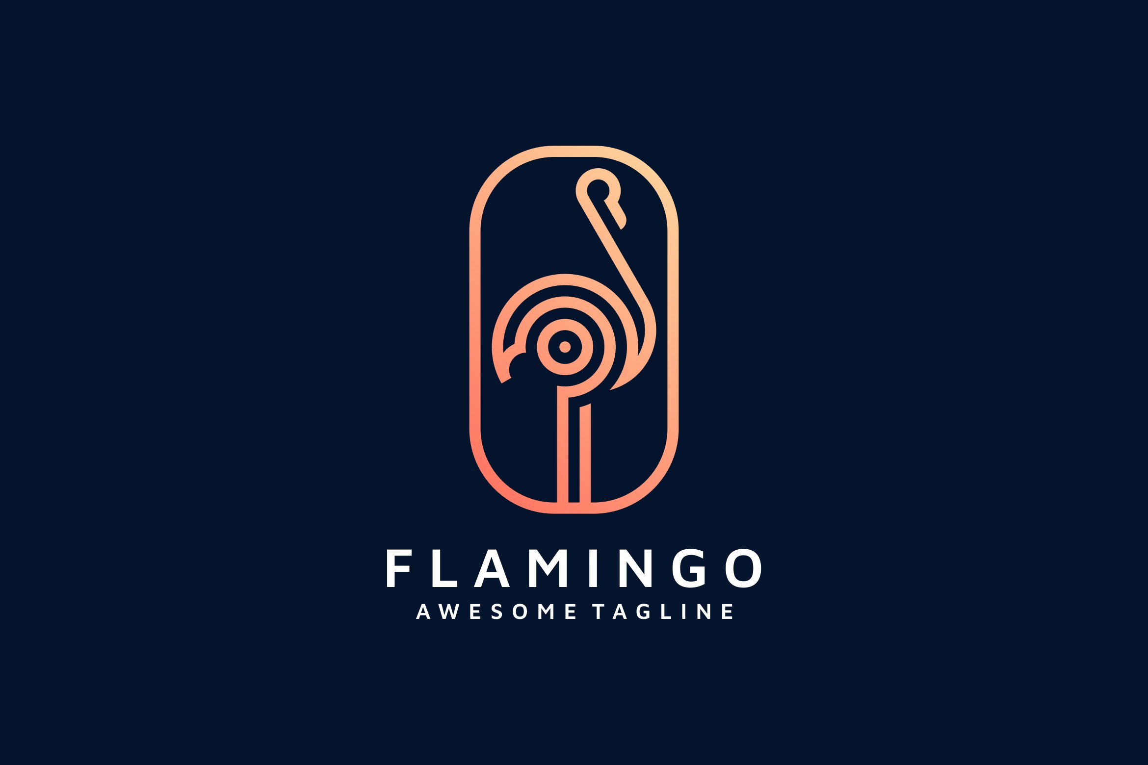 FLAMINGO LINE ART LOGO TEMPLATE cover image.