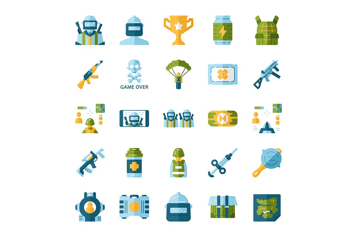 Online game inventory color icons cover image.