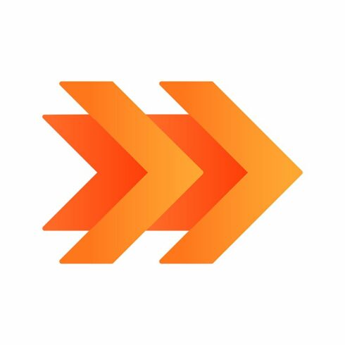 Double orange arrows color icon cover image.