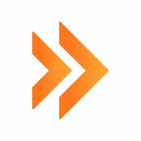 Double orange arrow flat design icon cover image.