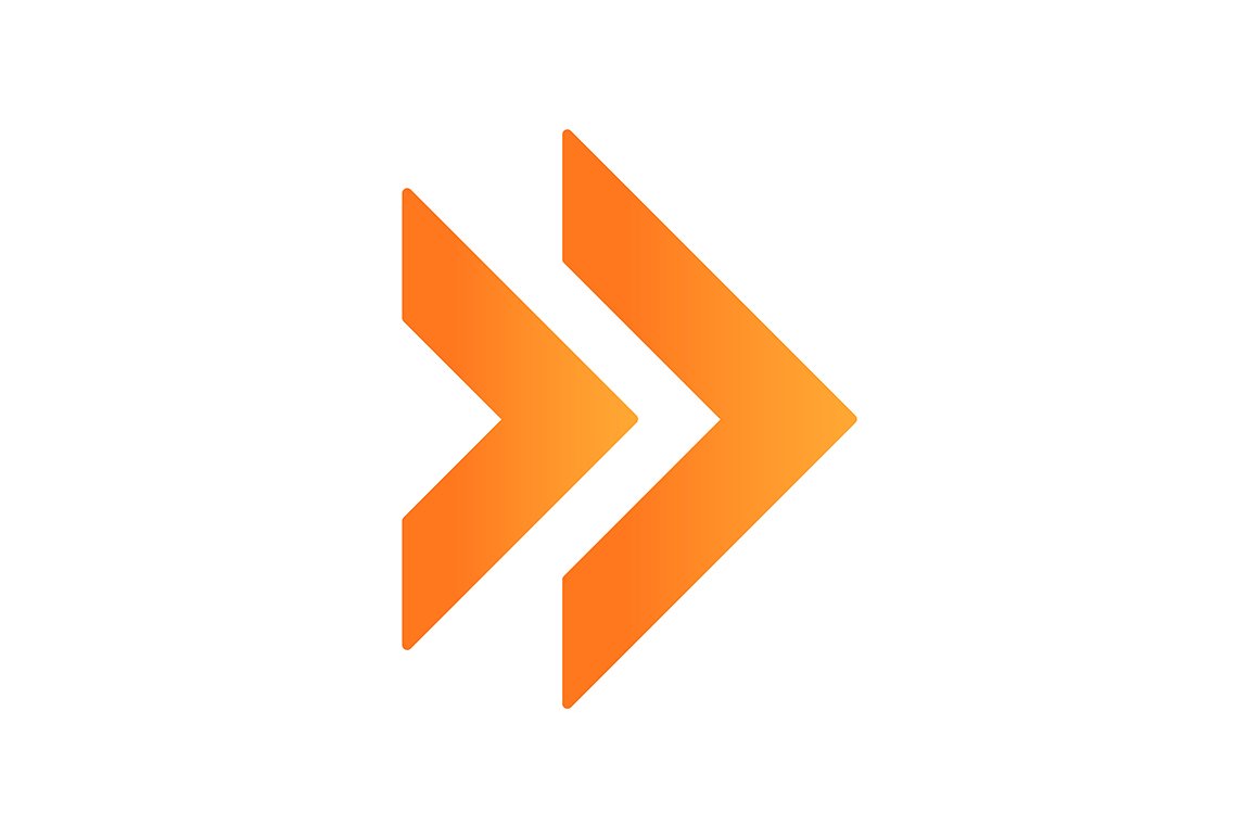 Double orange arrow flat design icon cover image.