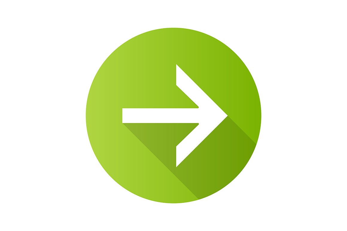 Forward arrow flat design glyph icon cover image.