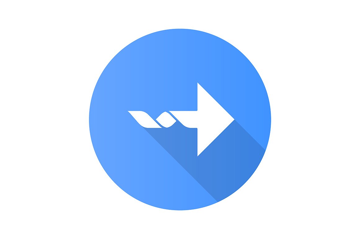 Twisted arrow flat design glyph icon cover image.