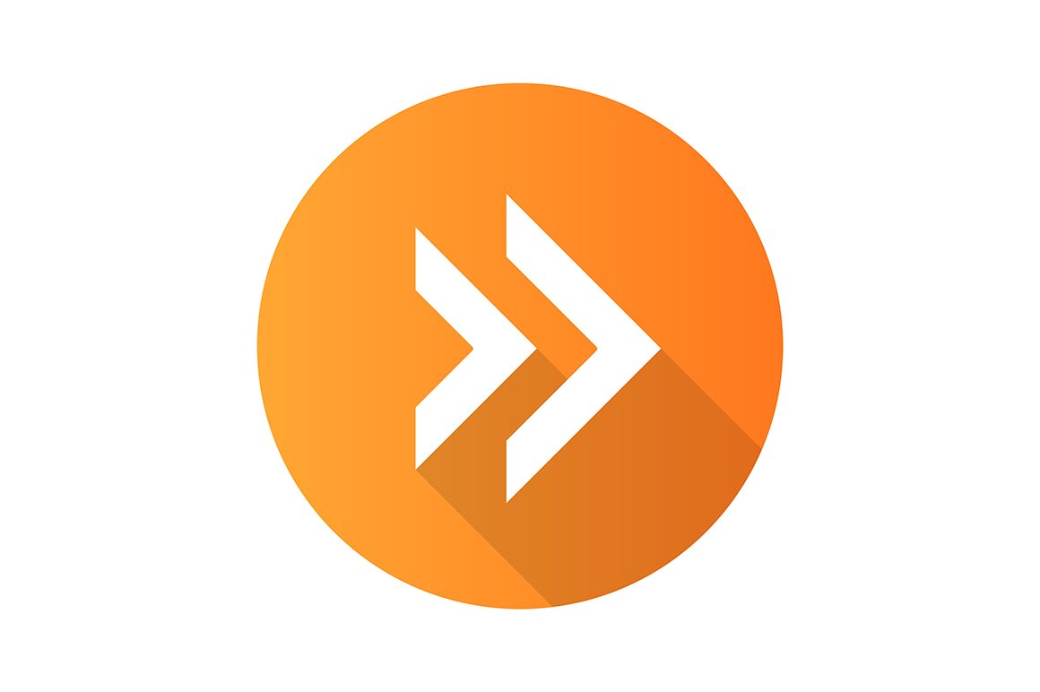 Double arrow flat design glyph icon cover image.