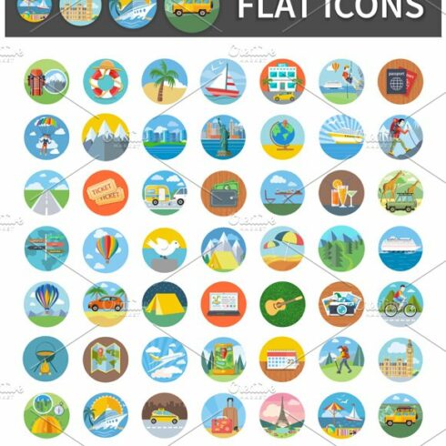 Icons of Traveling, Vacation Tourism cover image.