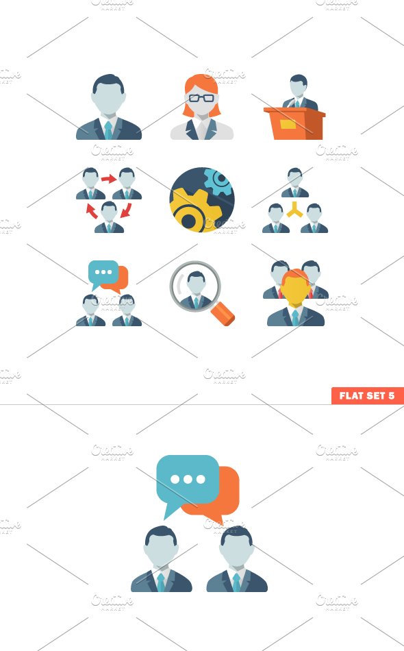 Business People Flat Icons cover image.