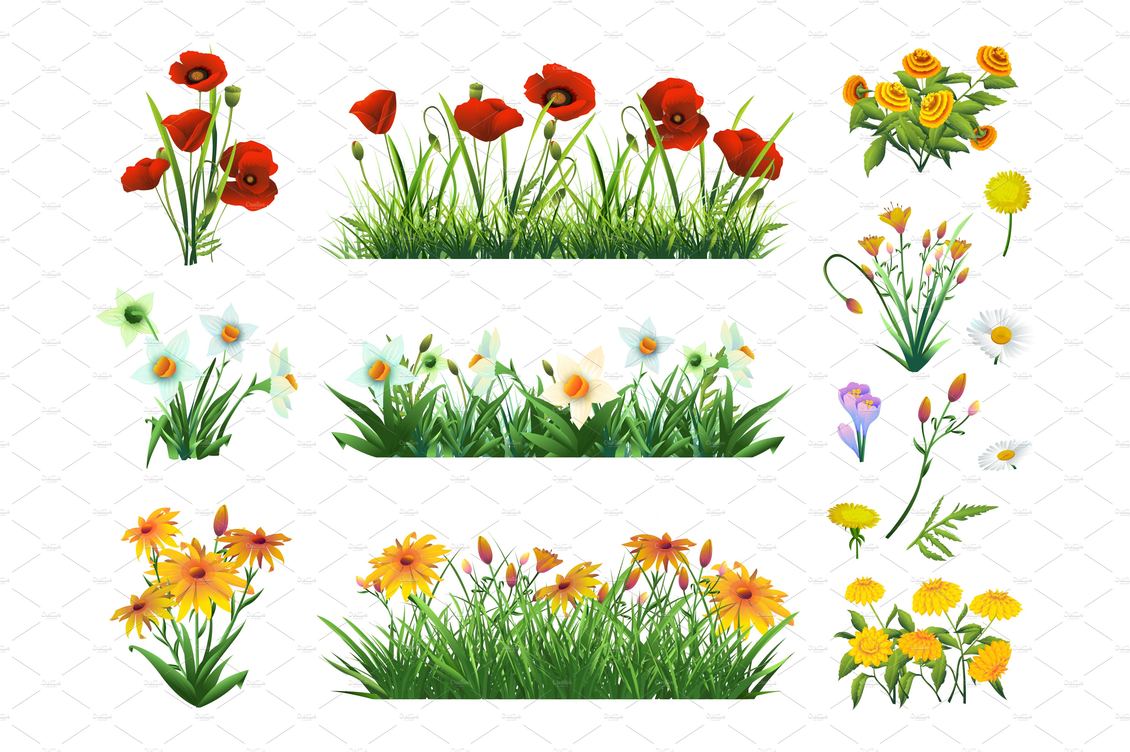 Flowers, grass, nature, ecology icon cover image.