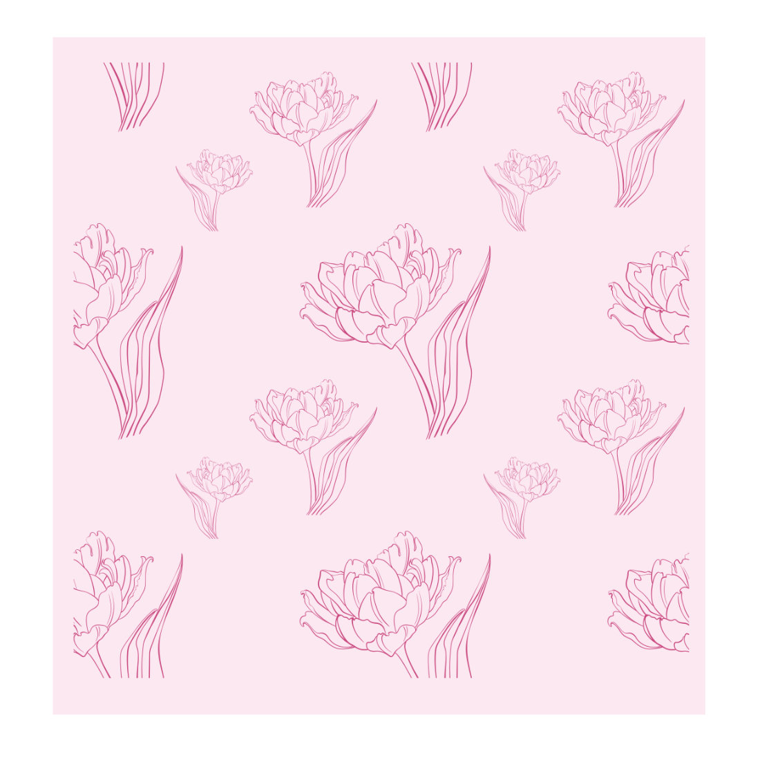 Pattern of pink flowers on a pink background.