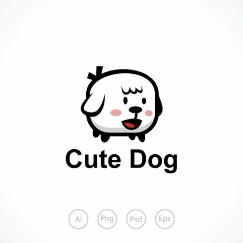 Fluffy Fat Dog Logo Template cover image.