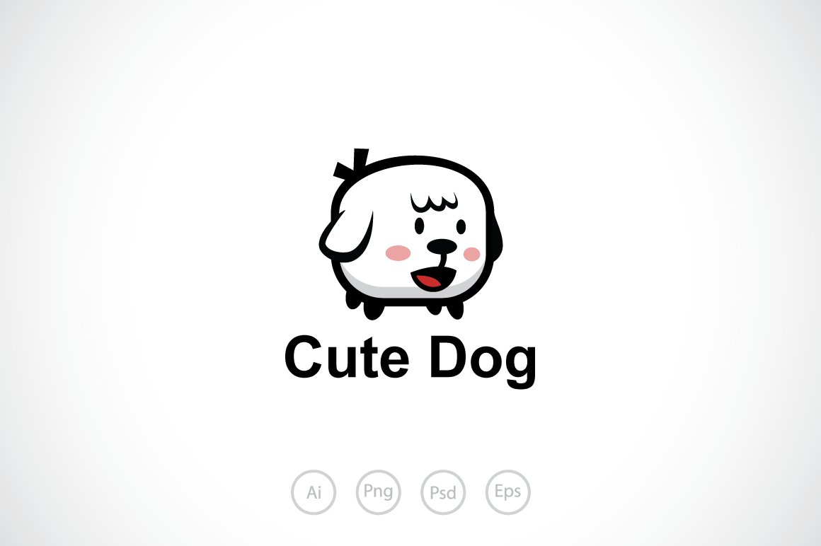 Fluffy Fat Dog Logo Template cover image.