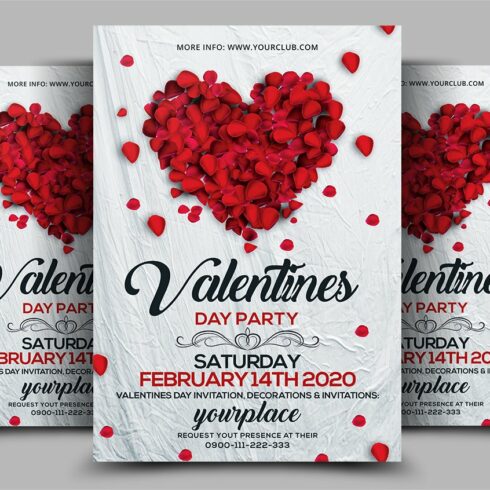 Valentines Day Flyer Invitation cover image.