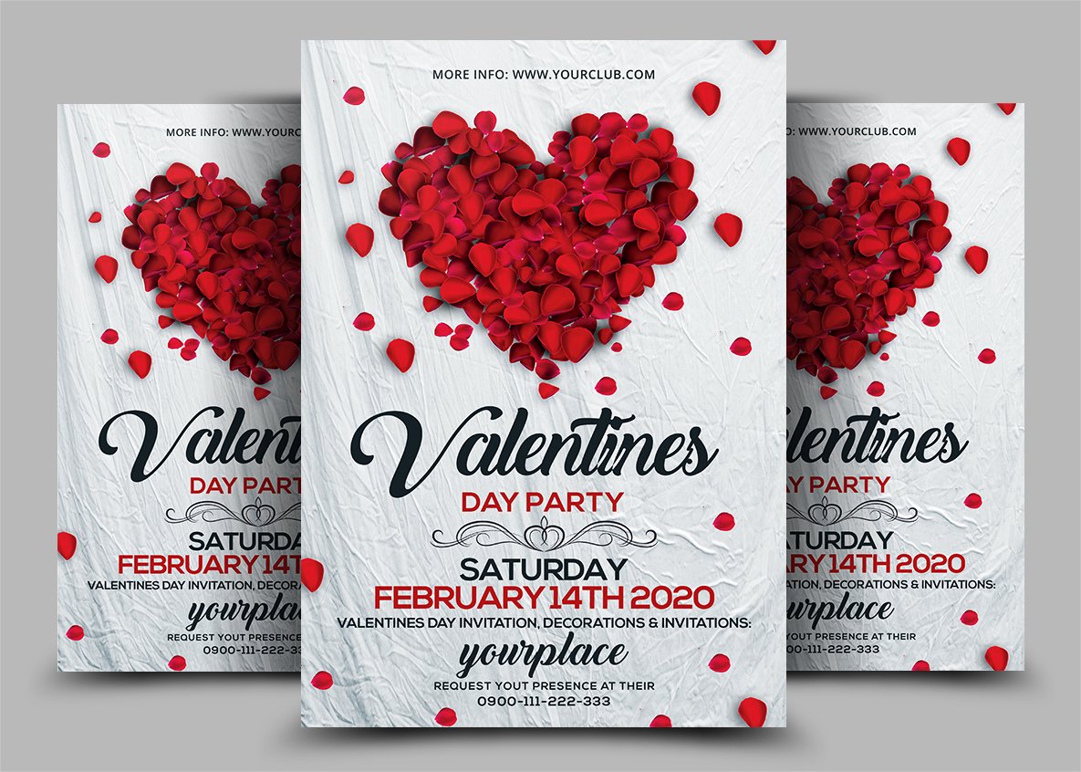 Valentines Day Flyer Invitation cover image.