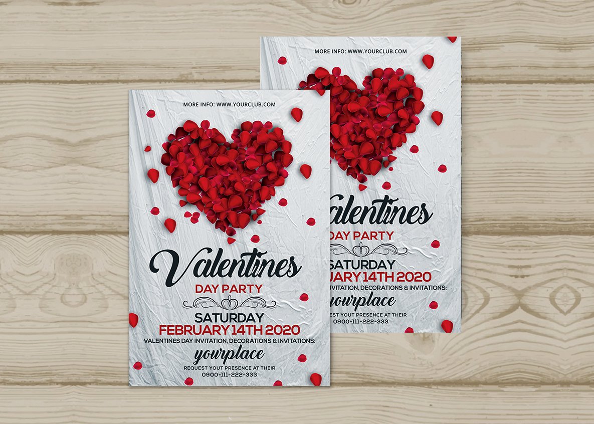 Valentines Day Flyer Invitation preview image.