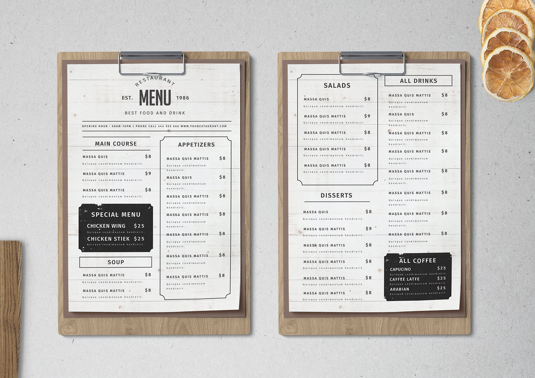 Food Menu cover image.