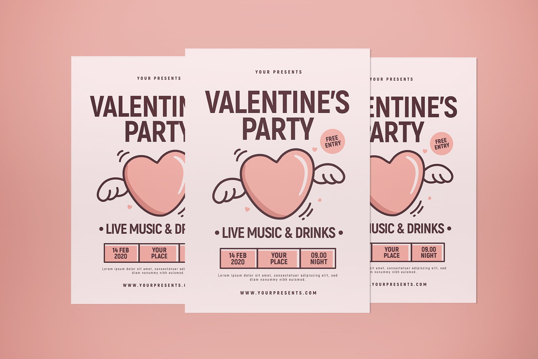 Valentine's Party Flyer cover image.