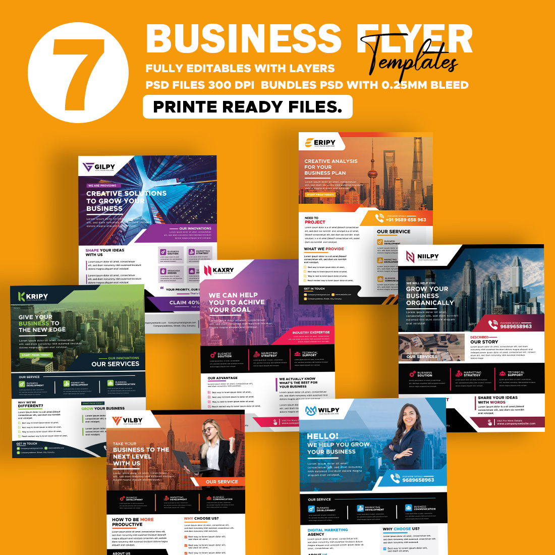 07 Fresh Business Flyers Templates Bundle – Just $25 preview image.
