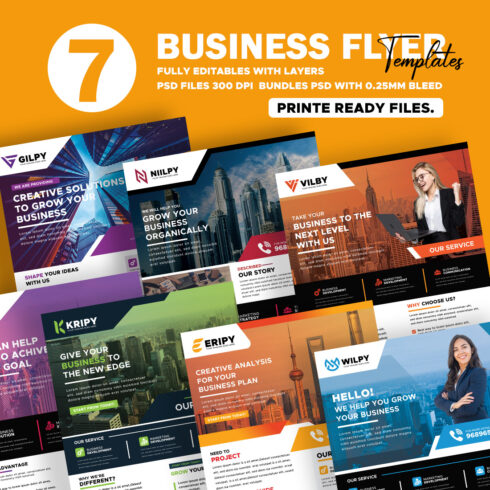 07 Fresh Business Flyers Templates Bundle – Just $25 cover image.