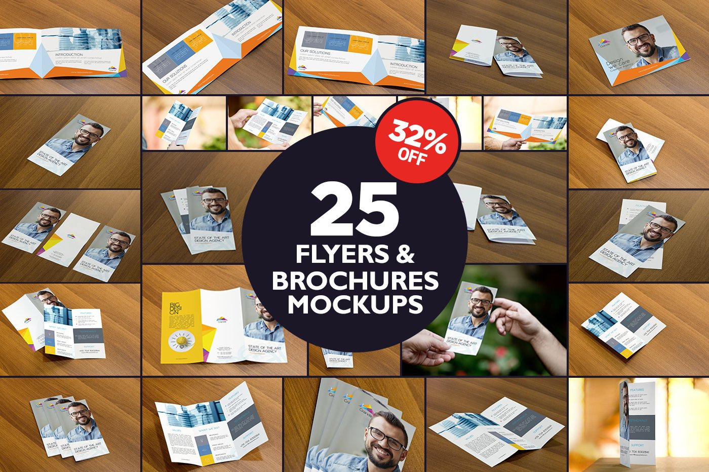 The Flyers & Brochures Mockup Bundle cover image.