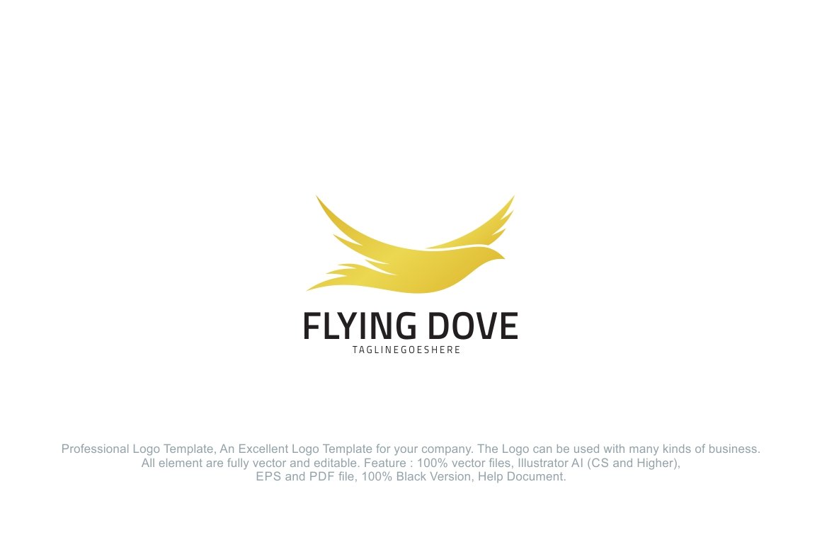 Luxury Dove Logo Template cover image.