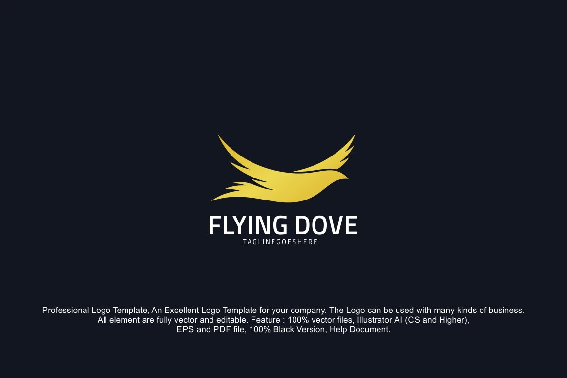 Luxury Dove Logo Template preview image.