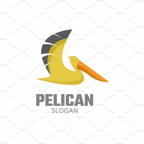 Flying pelican logo design cover image.