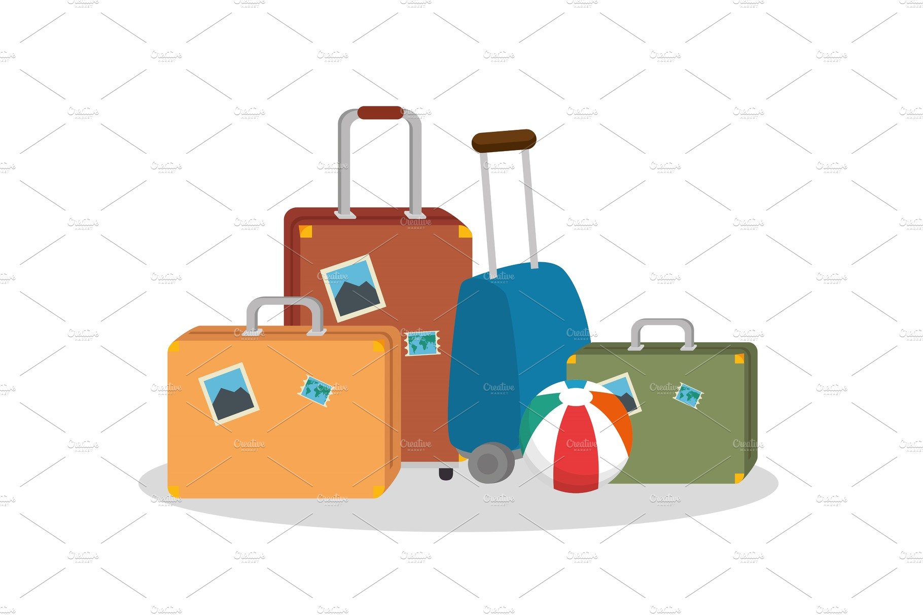 tourism equipment set icons cover image.