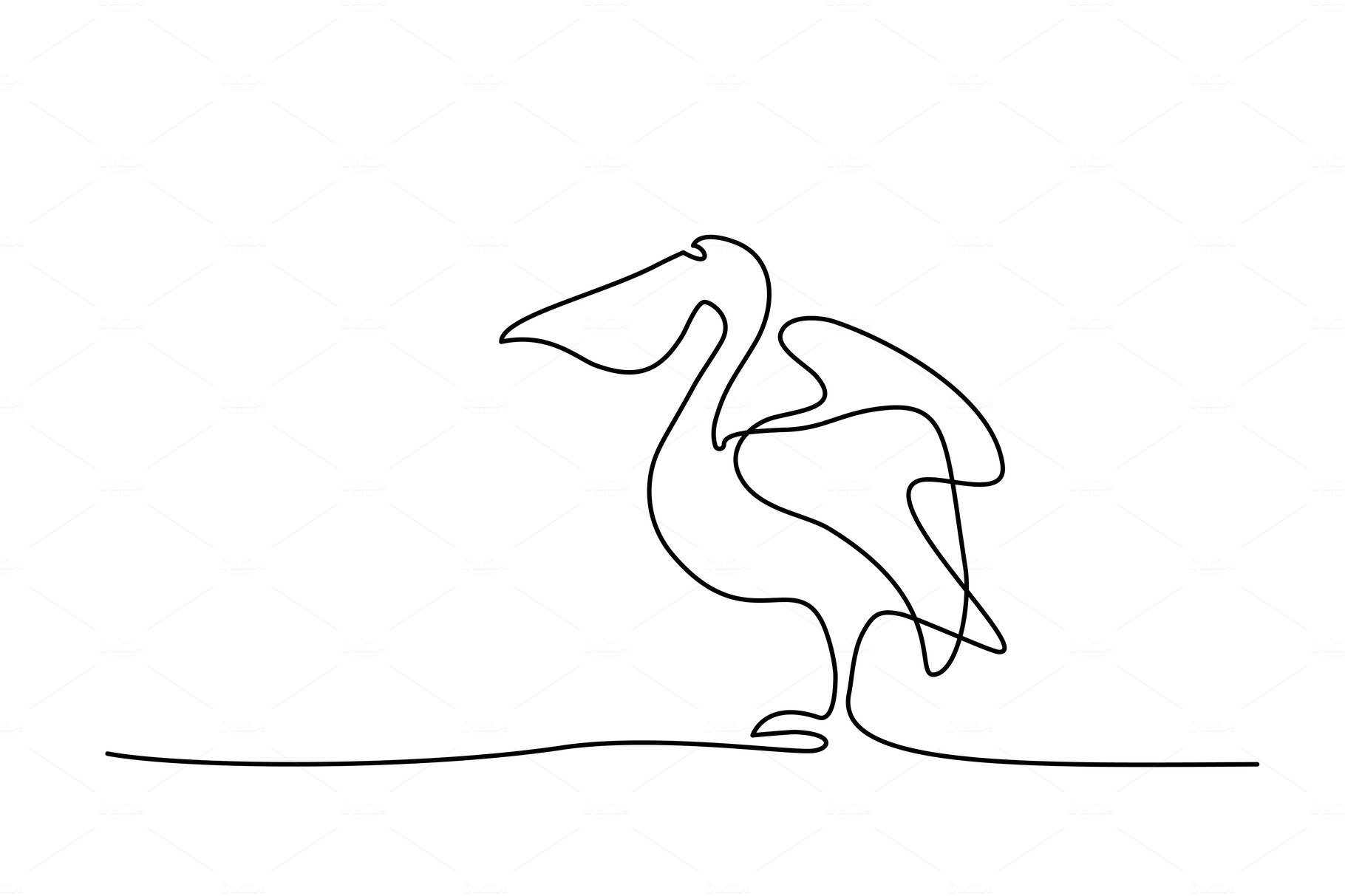 Pelican minimalist symbol one line cover image.