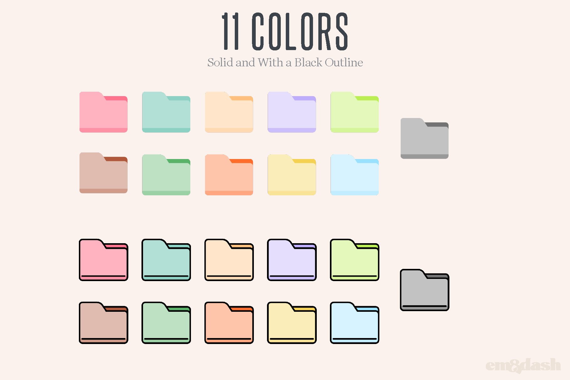 Colorful Desktop Folder Icons preview image.