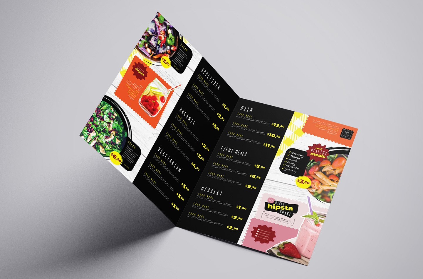 folding a3 salad menu template 4 88