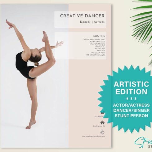 Resume Template for Actors, Dancers cover image.