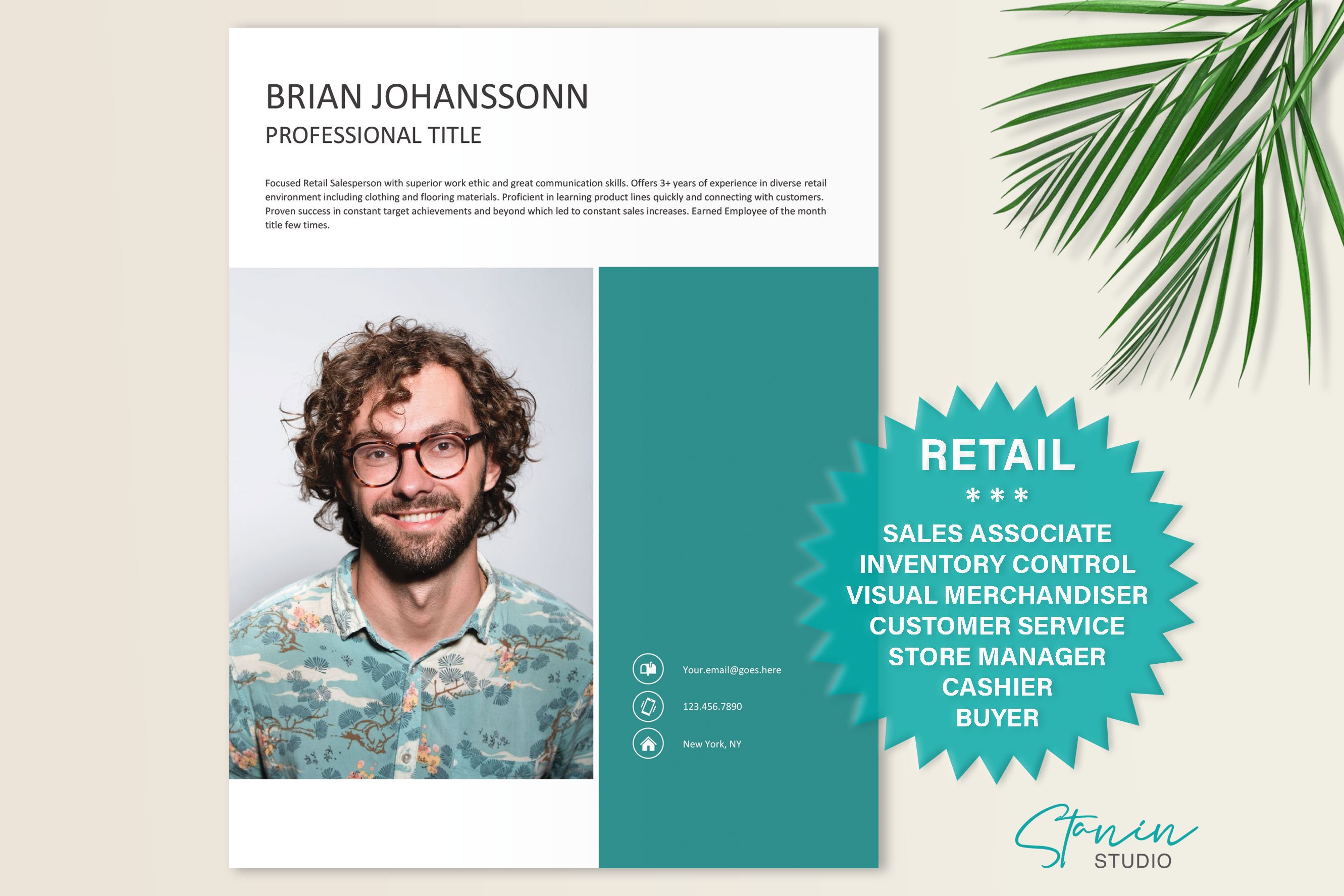 Salesperson Resume Template cover image.