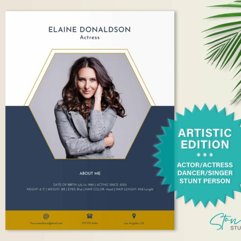 Resume Template for Actor, Actress cover image.