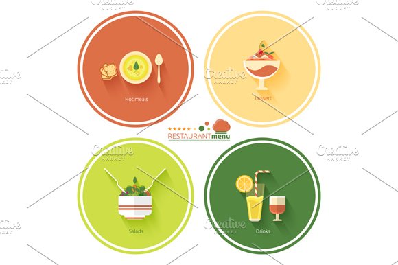 Set restaurant menu designs cover image.